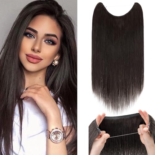 Extensions Echthaar mit transparenter Schnur, Silk-co Wire in ExtensionsNaturschwarz 65g, Secrets Hair Extensions, Unsichtbarem Haar Extensions Haarverlängerung für Frauen 45cm #1B Extensions Echthaar mit transparenter Schnur, Silk-co Wire in ExtensionsNaturschwarz 65g, Secrets Hair Extensions, Unsichtbarem Haar Extensions Haarverlängerung für Frauen 45cm #1B von Silk-co