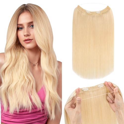 Extensions Echthaar mit transparenter Schnur, Silk-co Wire in ExtensionsPlatinblond 60g, Secrets Hair Extensions, Unsichtbarem Haar Extensions Haarverlängerung für Frauen 40cm #60 Extensions Echthaar mit transparenter Schnur, Silk-co Wire in ExtensionsPlatinblond 60g, Secrets Hair Extensions, Unsichtbarem Haar Extensions Haarverlängerung für Frauen 40cm #60 von Silk-co