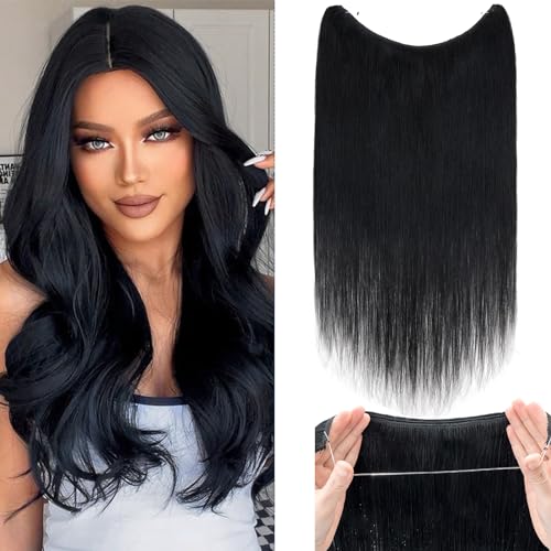 Extensions Echthaar mit transparenter Schnur, Silk-co Wire in ExtensionsTief Schwarz 65g, Secrets Hair Extensions, Unsichtbarem Haar Extensions Haarverlängerung für Frauen 45cm #01 Extensions Echthaar mit transparenter Schnur, Silk-co Wire in ExtensionsTief Schwarz 65g, Secrets Hair Extensions, Unsichtbarem Haar Extensions Haarverlängerung für Frauen 45cm #01 von Silk-co