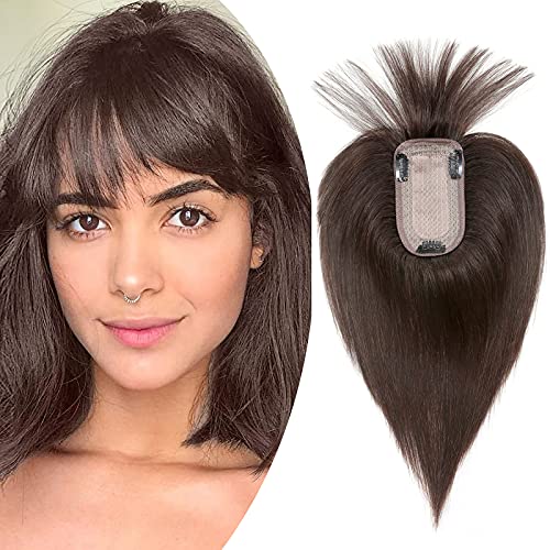 Silk-co Clip in Extensions Echthaar Topper Extensions Echthaar Haarteile Echthaar Glatt Toupet Haarverdickung Haarverlängerung für Frauen 7A Remy Haare 7x13cm Base 25cm-33g 02# Dunkelbraun Silk-co Clip in Extensions Echthaar Topper Extensions Echthaar Haarteile Echthaar Glatt Toupet Haarverdickung Haarverlängerung für Frauen 7A Remy Haare 7x13cm Base 25cm-33g 02# Dunkelbraun von Silk-co