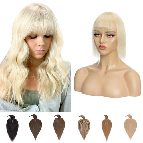 Silk-co Haarteile Echthaar Topper Extensions Echthaar Clip in Extensions Echthaar Glatt Toupet Haarverdickung Haarverlängerung 7A Human Hair für Frauen 7x13cm Basis 25cm-33g 613# Bleichblond Silk-co Haarteile Echthaar Topper Extensions Echthaar Clip in Extensions Echthaar Glatt Toupet Haarverdickung Haarverlängerung 7A Human Hair für Frauen 7x13cm Basis 25cm-33g 613# Bleichblond von Silk-co