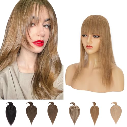 Silk-co Haarteile Echthaar Topper Extensions Clip in Glatt Toupet Haarverdickung Haarverlängerung 7A Human Hair für Frauen 7x13cm Basis 35cm-44g 06# Hellbraun Silk-co Haarteile Echthaar Topper Extensions Clip in Glatt Toupet Haarverdickung Haarverlängerung 7A Human Hair für Frauen 7x13cm Basis 35cm-44g 06# Hellbraun von Silk-co
