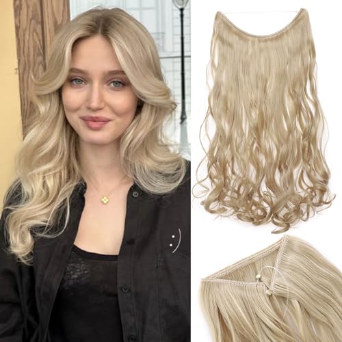 Silk-co Haarverlängerung mit Gummiband 60cm, Gewellte Secrets Haar Extensions mit Draht Synthetisch Haarverdichtung Haarteil für Frauen, Blond Silk-co Haarverlängerung mit Gummiband 60cm, Gewellte Secrets Haar Extensions mit Draht Synthetisch Haarverdichtung Haarteil für Frauen, Blond von Silk-co