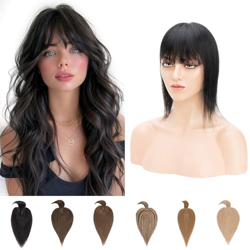 Silk-co Topper Extensions Echthaar Haarteile Echthaar Clip in Extensions Echthaar Glatt Toupet Haarverdickung Haarverlängerung für Frauen 7A Remy Haare 7x13cm Base 15cm-27g 01# Rabenschwarz Silk-co Topper Extensions Echthaar Haarteile Echthaar Clip in Extensions Echthaar Glatt Toupet Haarverdickung Haarverlängerung für Frauen 7A Remy Haare 7x13cm Base 15cm-27g 01# Rabenschwarz von Silk-co