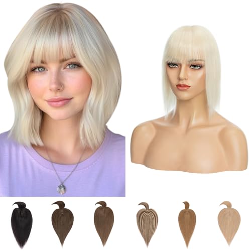 Silk-co Topper Extensions Echthaar Haarteile Echthaar Clip in Extensions Echthaar Glatt Toupet Haarverdickung Haarverlängerung für Frauen 7A Remy Haare 7x13cm Base 15cm-27g 60# Platinblond Silk-co Topper Extensions Echthaar Haarteile Echthaar Clip in Extensions Echthaar Glatt Toupet Haarverdickung Haarverlängerung für Frauen 7A Remy Haare 7x13cm Base 15cm-27g 60# Platinblond von Silk-co