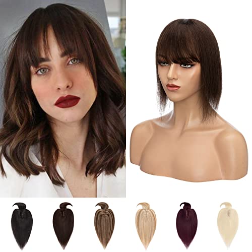 Silk-co Topper Extensions Echthaar Haarteile Echthaar Clip in Extensions Echthaar Glatt Toupet Haarverdickung Haarverlängerung für Frauen 7A Remy Haare 7x13cm Base 40cm-48g 02# Dunkelbraun Silk-co Topper Extensions Echthaar Haarteile Echthaar Clip in Extensions Echthaar Glatt Toupet Haarverdickung Haarverlängerung für Frauen 7A Remy Haare 7x13cm Base 40cm-48g 02# Dunkelbraun von Silk-co