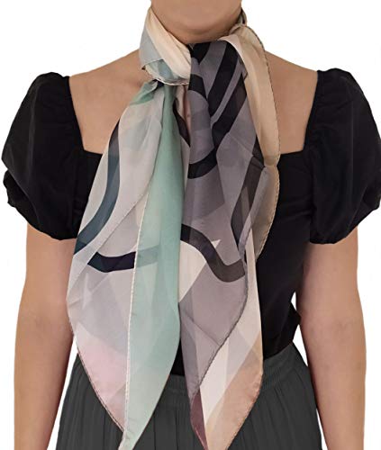 SilkOfComo- Seidenschal damen 100 seide quadratisch silk scarf women Einheitsgröße 90 x 90 cm, für alle Jahreszeiten (CHARLESTON) von Silk of Como