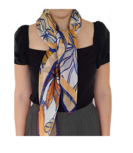 SilkOfComo- Seidenschal damen 100 seide quadratisch silk scarf women Einheitsgröße 90 x 90 cm, für alle Jahreszeiten (JUNGEL) von Silk of Como