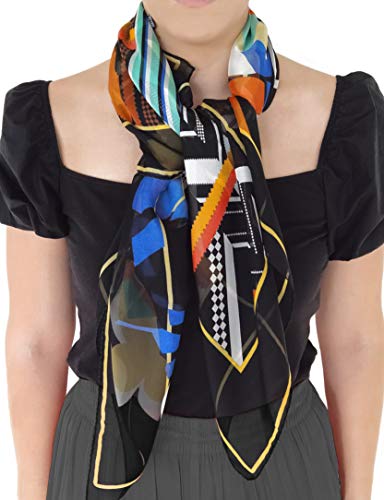 SilkOfComo- Seidenschal damen 100 seide quadratisch silk scarf women Einheitsgröße 90 x 90 cm, für alle Jahreszeiten (KA'EI) von Silk of Como