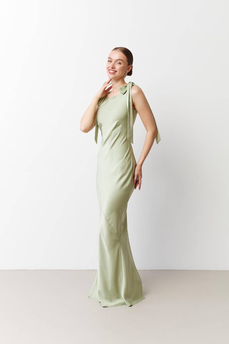 Brautjungfernkleider Salbeigrünes Kleid Langes Abendkleider Grünes Satinkleid Anlasskleid Abschlusskleid Brenda-Kleid von SilkGardenStefa