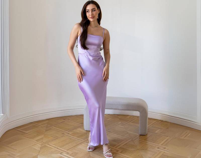 Lila Kleid Brautjungfernkleid Anlassmode Damen Ballkleider Festoutfit Abendkleid 90Er Cocktailkleid Emily von SilkGardenStefa