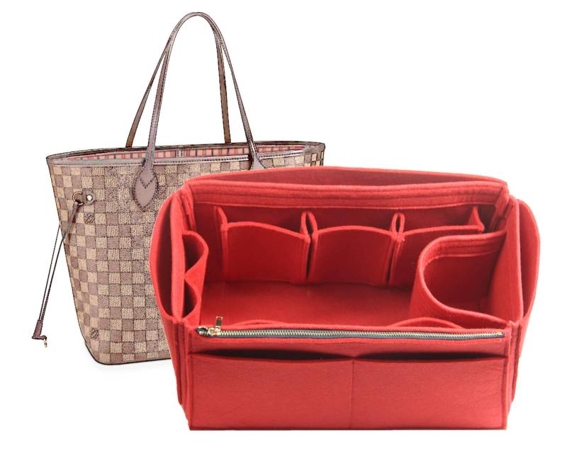 Neverfull Pm Mm Gm Kompatibel, Rot Filz Geldbörse Einsatz | Typ Jia Designer Tasche Halten Tote in Form Fit von SilkOnDesigns