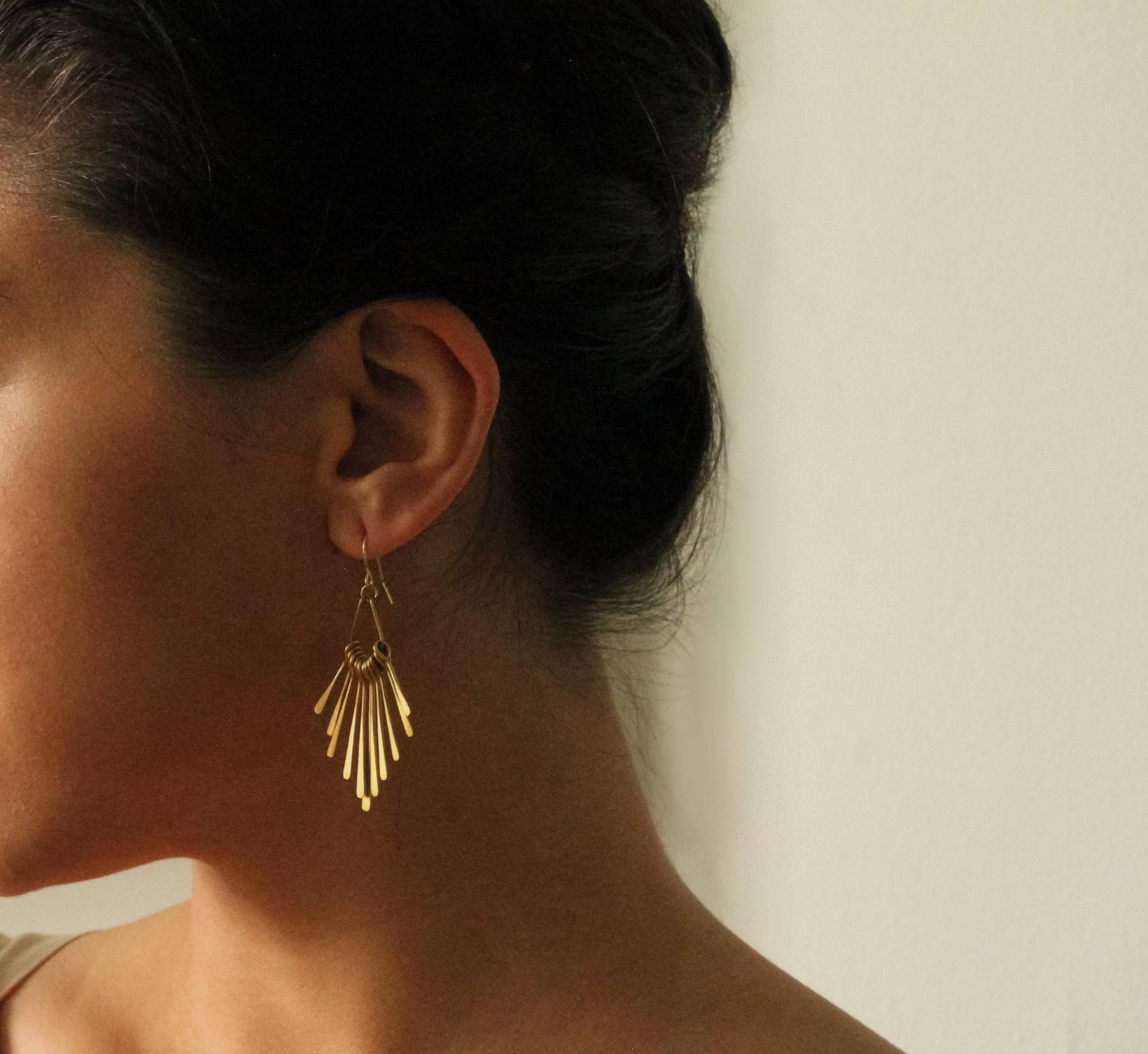 Art Deco Gold Fransen Ohrringe Boho Statement Schmuck von SilkPurseSowsEar