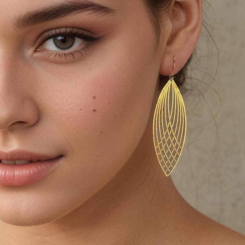 Jugendstil Ohrringe Gold Messing Art Deco Tropfen Schmuck von SilkPurseSowsEar