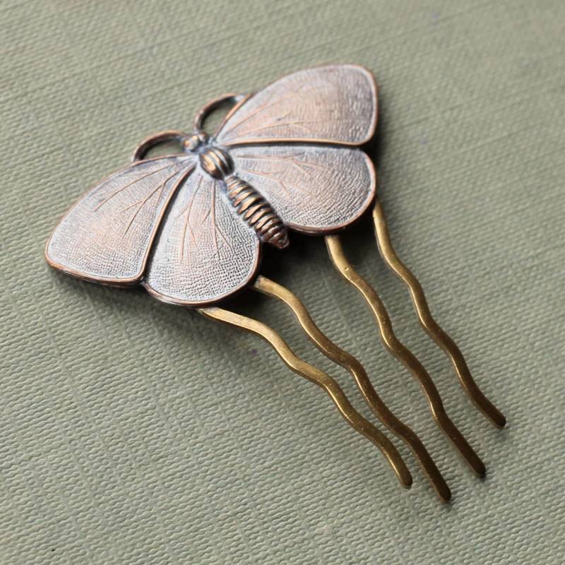 Opal Schmetterling Haarkamm Boho Brautschmuck Aus Messing von SilkPurseSowsEar