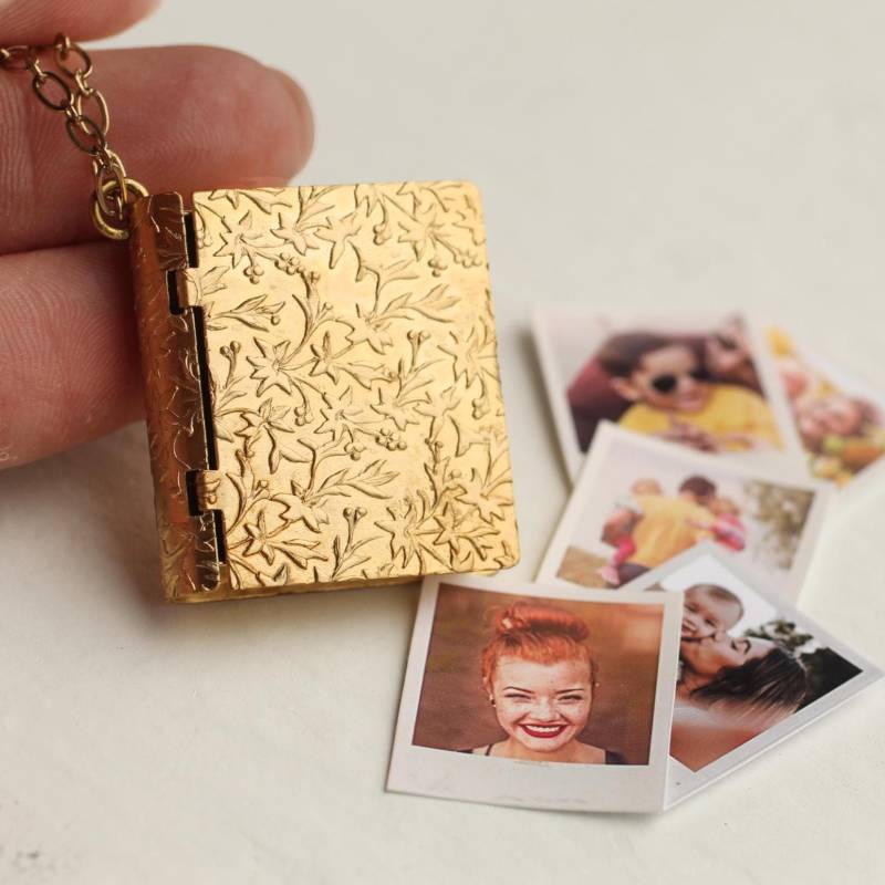 Personalisierte Fotoalbum Locket Halskette Gold Messing Polaroid Geschenk Lkgp-11 von SilkPurseSowsEar
