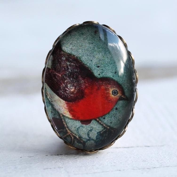 Rotkehlchen Vogel Vintage Miniatur Weihnachtsanstecker Rotkehlchen Vogel Vintage Miniatur Weihnachtsanstecker von SilkPurseSowsEar