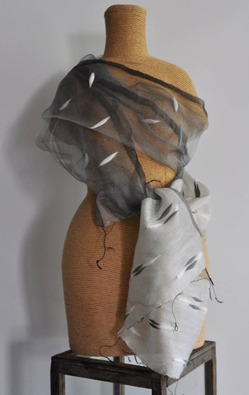 Seidenschal, Stola Mit Baumwollfilz Seidenschal, Stola Mit Baumwollfilz von SilkRouteDE