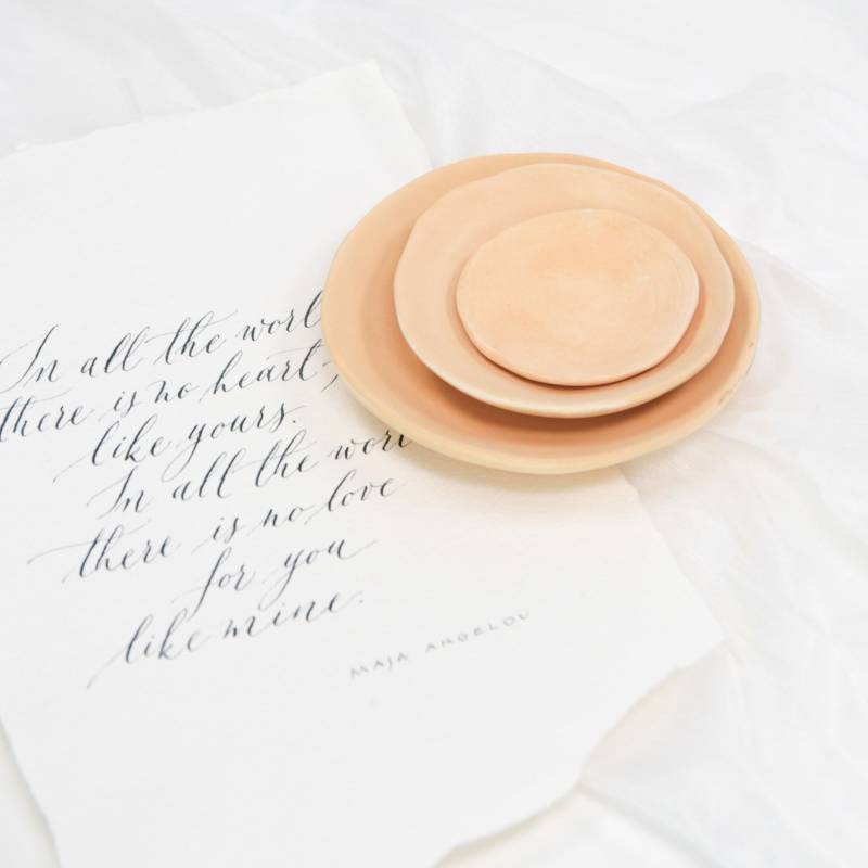 styling Schalen Set Engobe - 3Er | Matt Senfgelb von SilkandLinenDE