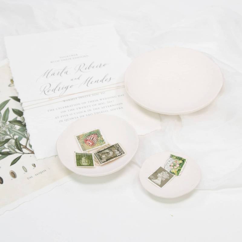 styling Schalen Set Engobe - 3Er | Matt Weiß von SilkandLinenDE