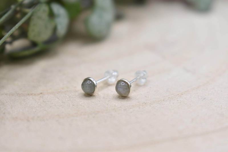 Ohrstecker Labradorit, 925 Silber, Zierliche Ohrringe Mit Edelstein von SilkeNitsche