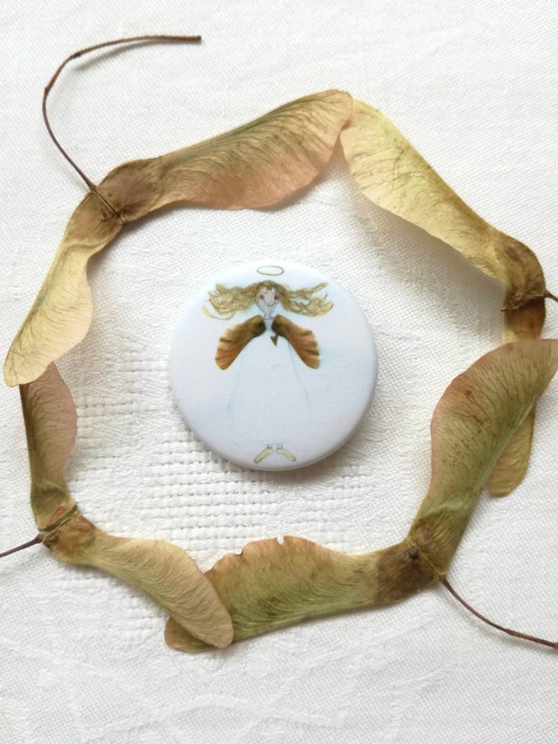 Kleiner Glücksengel, Engelbutton von SilkesNatureArt