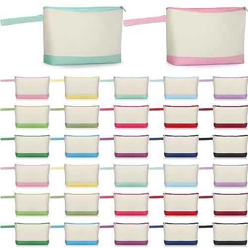 Silkfly Make-up-Tasche aus Baumwollleinen, mit Reißverschluss, 26 x 14 x 5 cm, blanko, mit Boden, Federmäppchen, Reise-Kulturbeutel für Damen, Niedlich, Niedlich von Silkfly