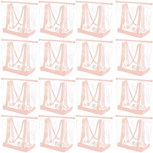 Silkfly Transparente Tragetaschen, PVC-Schulter-Handtasche, sicherheitsgeprüft, durchsichtige Tasche mit Reißverschluss für die Arbeit, Lotus Pink von Silkfly