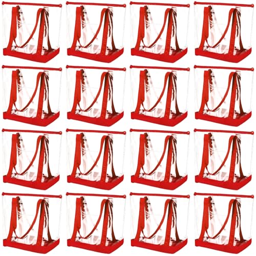 Silkfly Transparente Tragetaschen, PVC-Schulter-Handtasche, sicherheitsgeprüft, durchsichtige Tasche mit Reißverschluss für die Arbeit, Rot/Ausflug, einfarbig (Getaway Solids) von Silkfly