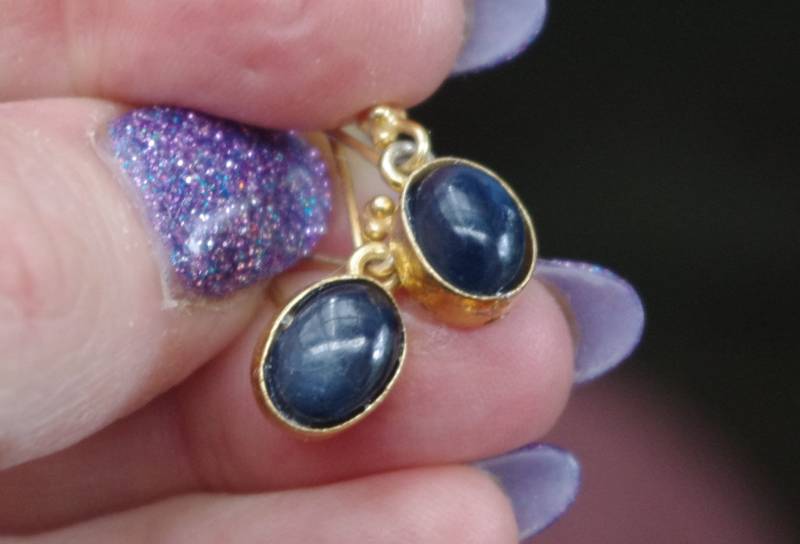 Natürlicher Blauer Sternsaphir in Einer 14Kt Gold Beschichteten Sterlingsilber-Fassung von SilknSparkles