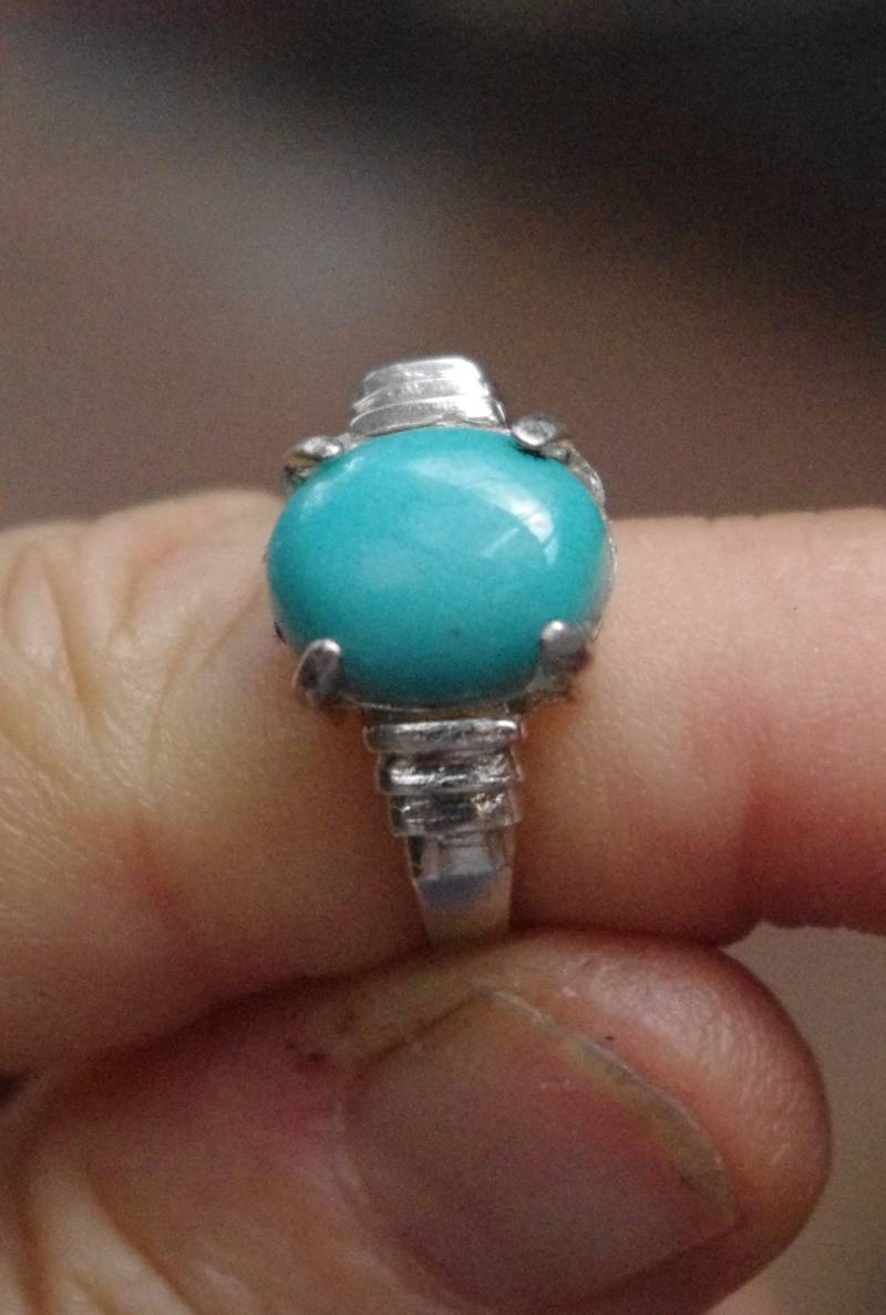 Natur Arizona Türkis in Sterling Silberring von SilknSparkles