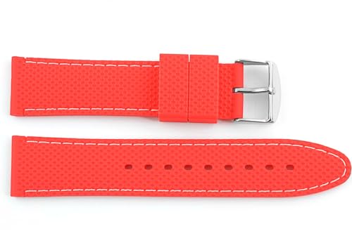 Silkon mit weißer Naht VK von Buran01.com Uhrenarmband Uhrband Silicon Red/Rot 22mm Silkon mit weißer Naht VK von Buran01.com Uhrenarmband Uhrband Silicon Red/Rot 22mm von Silkon mit weißer Naht
