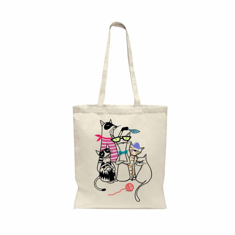 Katzenliebhaber-Handgemacht, Öko Tasche, Yoga Lunchbag, Canvas Tote Bag, Katzenliebhaber, Katze, Tierliebhaber, Niedlich, Kawaii, Umweltfreundlich von Silkpulp