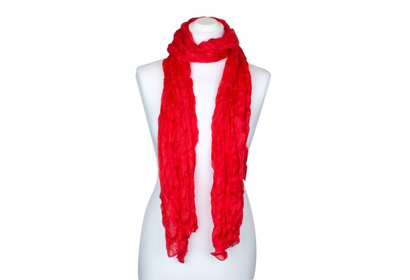 Silkroad Seidenschal Knitterschal Halstuch Schal XXL Feuerrot von Silkroad