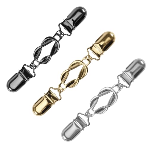 3er Set Cinch Clip - Waist Clip für Kleidung, Schal, Strickjacke, Umhang, Kragen Verschluss für Blusen, Kleider, Jacke - Cardigan Clips zum Fixieren von Pullovern von Silkwish