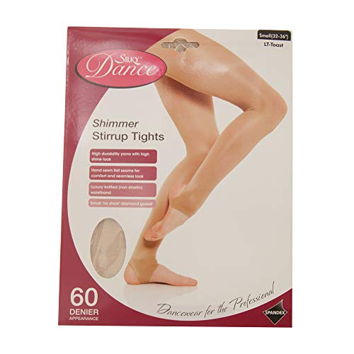 Silky Damen Steg-Strumpfhose, schimmernd (Large) (Light Toast) von Silky