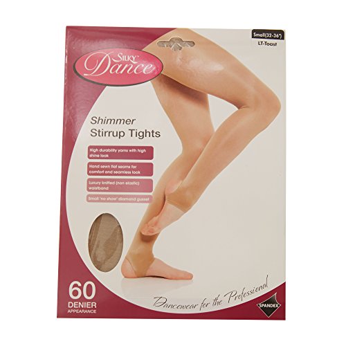 Silky Damen Steg-Strumpfhose, schimmernd (Large) (Toast) von Silky