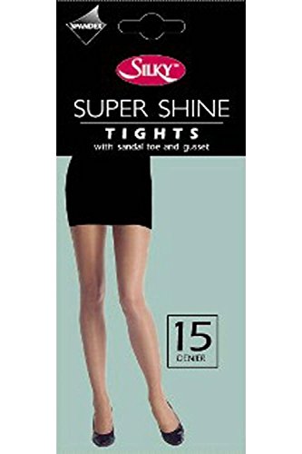 Silky "Super Shine" transparente Strumpfhose Large Black von Silky