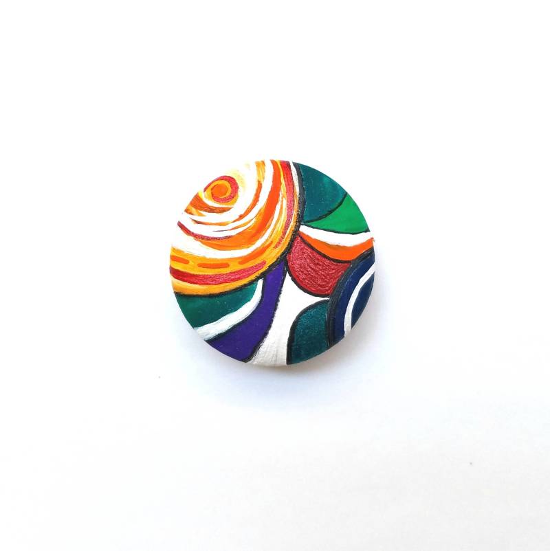 Einzigartiges Accessoire. Designer Verzierter Seidenschal Clip "Bunter Traum". Hergestellt, Um Ihren Schal An Ort Und Stelle Zu Halten. Miniatur Auf Einzigartiges Accessoire. Designer Verzierter Seidenschal Clip "Bunter Traum". Hergestellt, Um Ihren Schal An Ort Und Stelle Zu Halten. Miniatur Auf von SilkyARTDesign