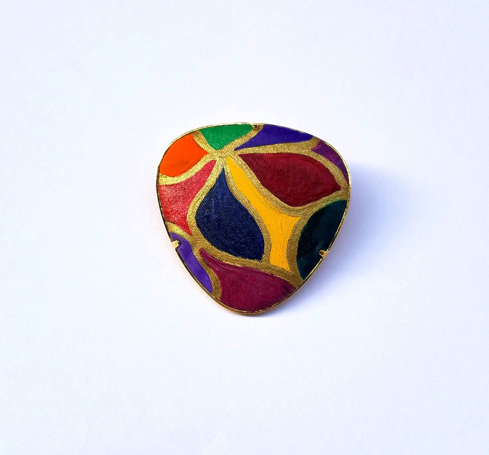 Seidenschmuck. Handgemachtes Accessoire. Designer Handgemalte Seidenbrosche "Vivid". Einzelstück von SilkyARTDesign