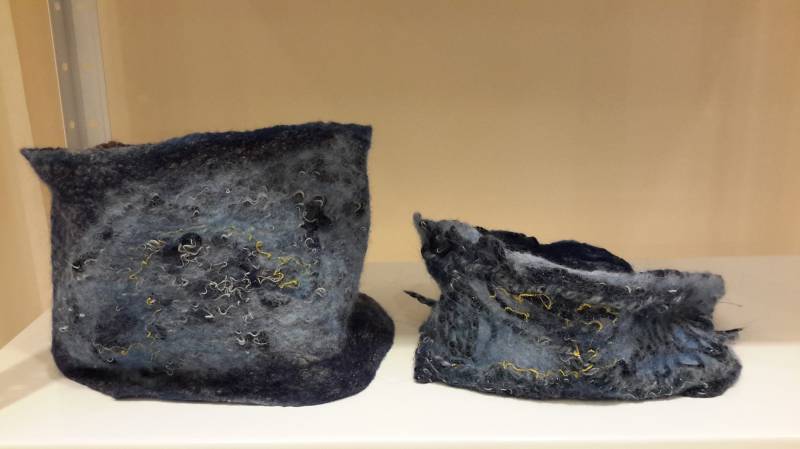 Gefilzter Halswärmer Wollen Herbst Winter Blau Verrückte Wolle Set Hals Accessoire von Silkydream