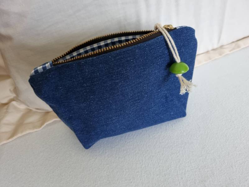 Denim Zipper Pouch Gefütterte Reisetasche Denim Zipper Pouch Gefütterte Reisetasche von SillaBee