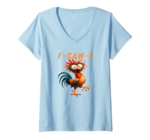 Damen Lustiges Hahn Meme Huhn T-Shirt mit V-Ausschnitt Damen Lustiges Hahn Meme Huhn T-Shirt mit V-Ausschnitt von Silly Farm Animal