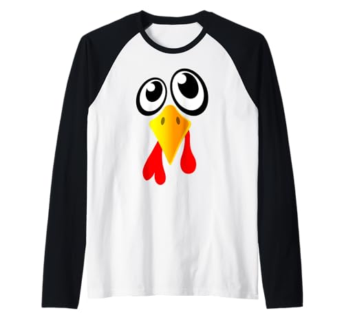 Lustiger Thanksgiving-Herbst-Witz mit Truthahngesicht für Männer und Jungen Raglan von Silly Funny Thanksgiving Turkey Face Men Boys