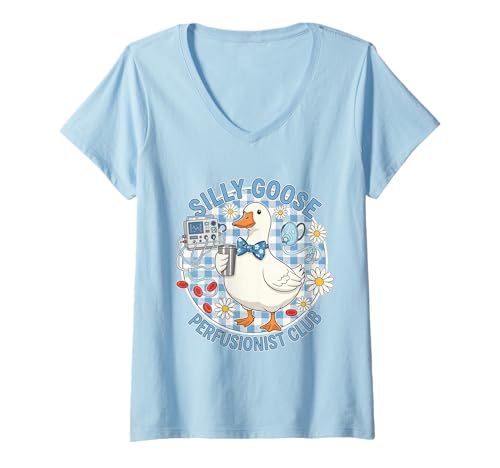 Damen Club für Perfusionisten von Silly Goose T-Shirt mit V-Ausschnitt von Silly Goose Club Healthcare Professions T-Shirt