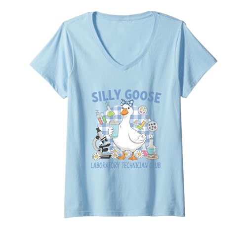 Damen Silly Goose Club für Labortechniker T-Shirt mit V-Ausschnitt von Silly Goose Club Healthcare Professions T-Shirt