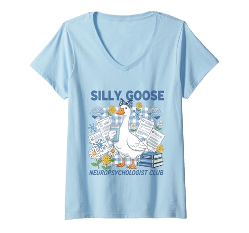Damen Silly Goose Club für Neuropsychologen T-Shirt mit V-Ausschnitt von Silly Goose Club Healthcare Professions T-Shirt