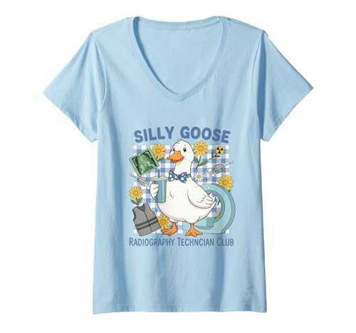 Damen Silly Goose Club für Radiografietechniker T-Shirt mit V-Ausschnitt von Silly Goose Club Healthcare Professions T-Shirt