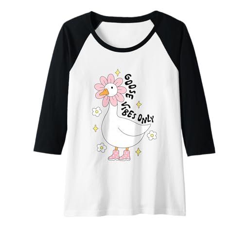 Damen Niedliche Gänseblütenkopf-Stiefel, lustige Gans-Vibes Only-Tier Raglan Damen Niedliche Gänseblütenkopf-Stiefel, lustige Gans-Vibes Only-Tier Raglan von Silly Goose Funny Cute Trendy Kawaii Graphic Tees