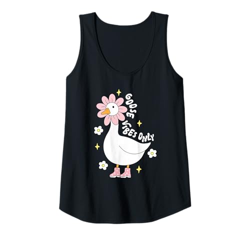 Damen Niedliche Gänseblütenkopf-Stiefel, lustige Gans-Vibes Only-Tier Tank Top Damen Niedliche Gänseblütenkopf-Stiefel, lustige Gans-Vibes Only-Tier Tank Top von Silly Goose Funny Cute Trendy Kawaii Graphic Tees